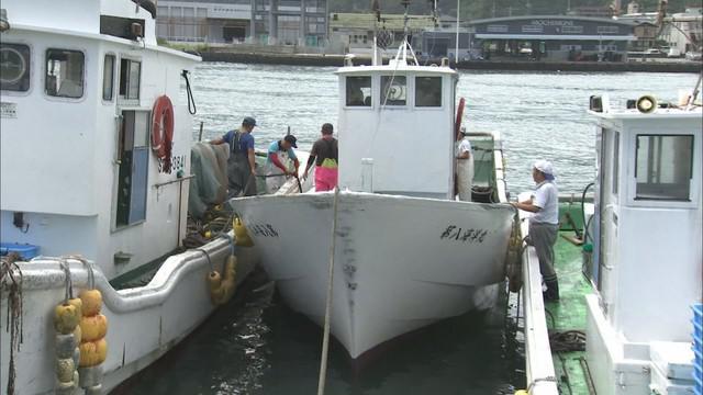 画像: 台風がひどくなりそうなら、大きな焼津港に漁船を移動させる