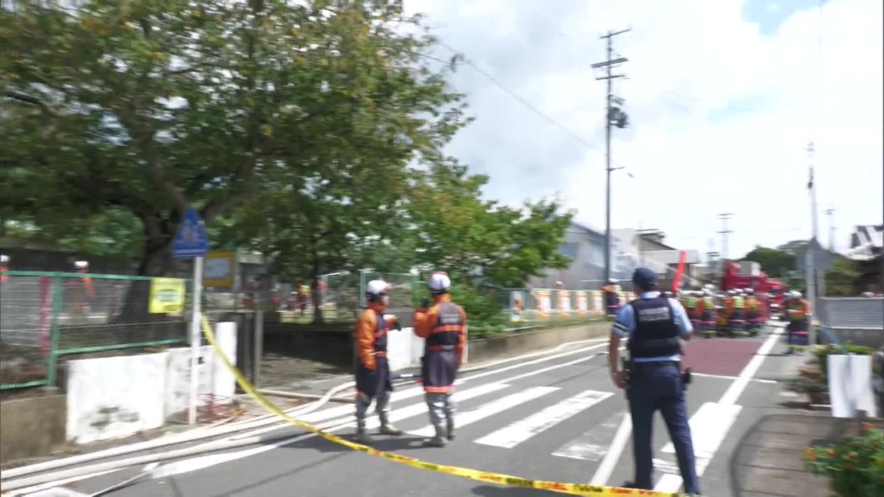 画像: 掛川市の火災現場付近