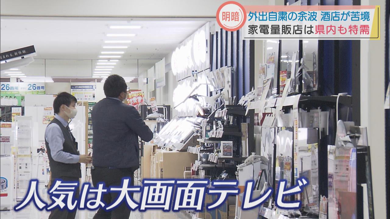 画像: 大画面テレビが売れ筋。室内でできるトレーニング器具も人気