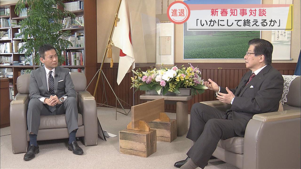 画像: 静岡県 川勝平太知事(右)と石田アナ