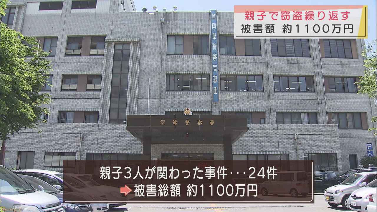 画像: 被害総額1100万円に 親子3人で窃盗か 静岡・沼津市