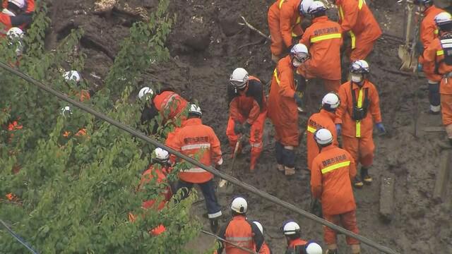 画像: 静岡県熱海市の捜索現場