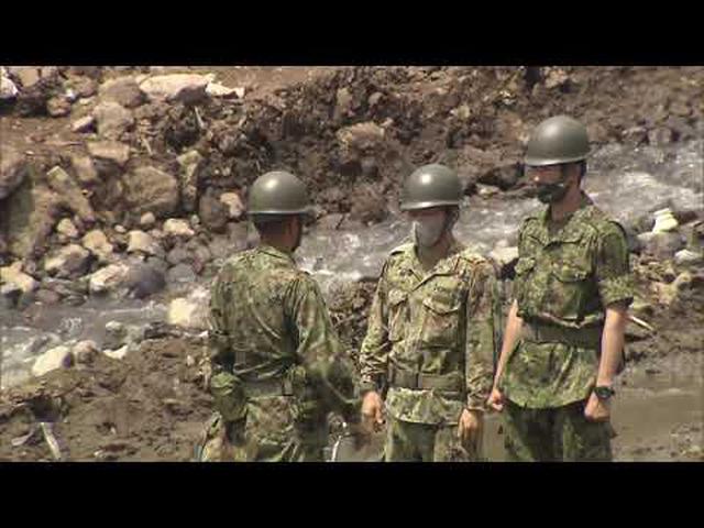 画像: 土石流災害からまもなく１カ月　自衛隊員が撤収 youtu.be