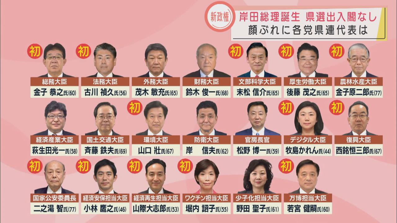 画像: 岸田新内閣の顔ぶれに 与党「全員野球内閣」「バランスの良い内閣」 野党「未知数内閣」「変わらない自民党内閣」 静岡県