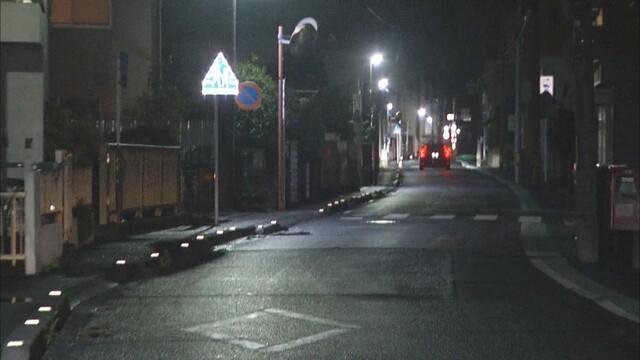 画像: 静岡県三島市の事故現場 13日午後10時過ぎ