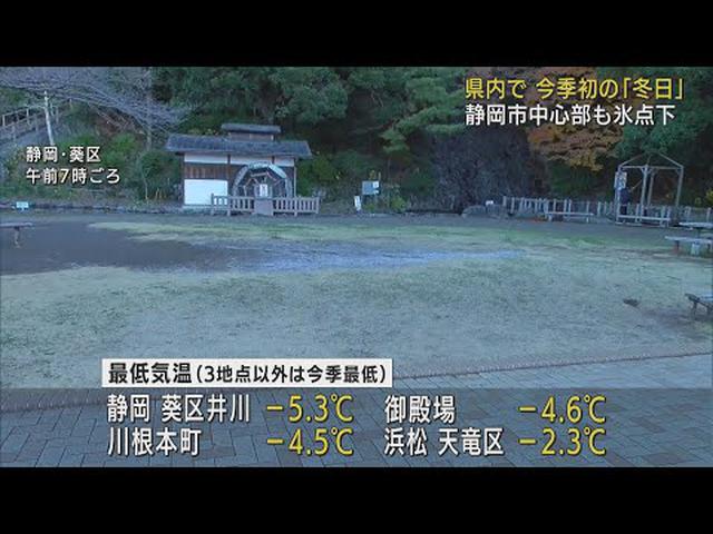 画像: 静岡県内「震える寒さ」に…各地で今季初の冬日を記録 20日も各地で氷点下の朝か youtu.be