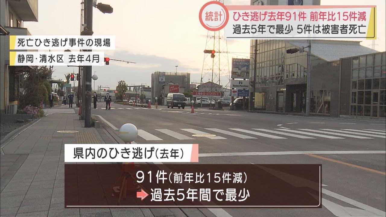 画像: ひき逃げ事件の件数が過去5年で最少 検挙率は最多に 静岡県警 youtu.be