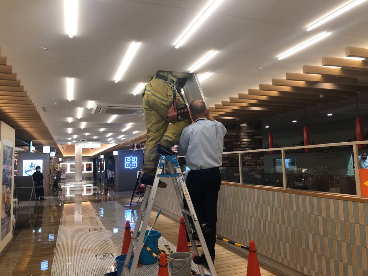 画像: 対応する消防署員