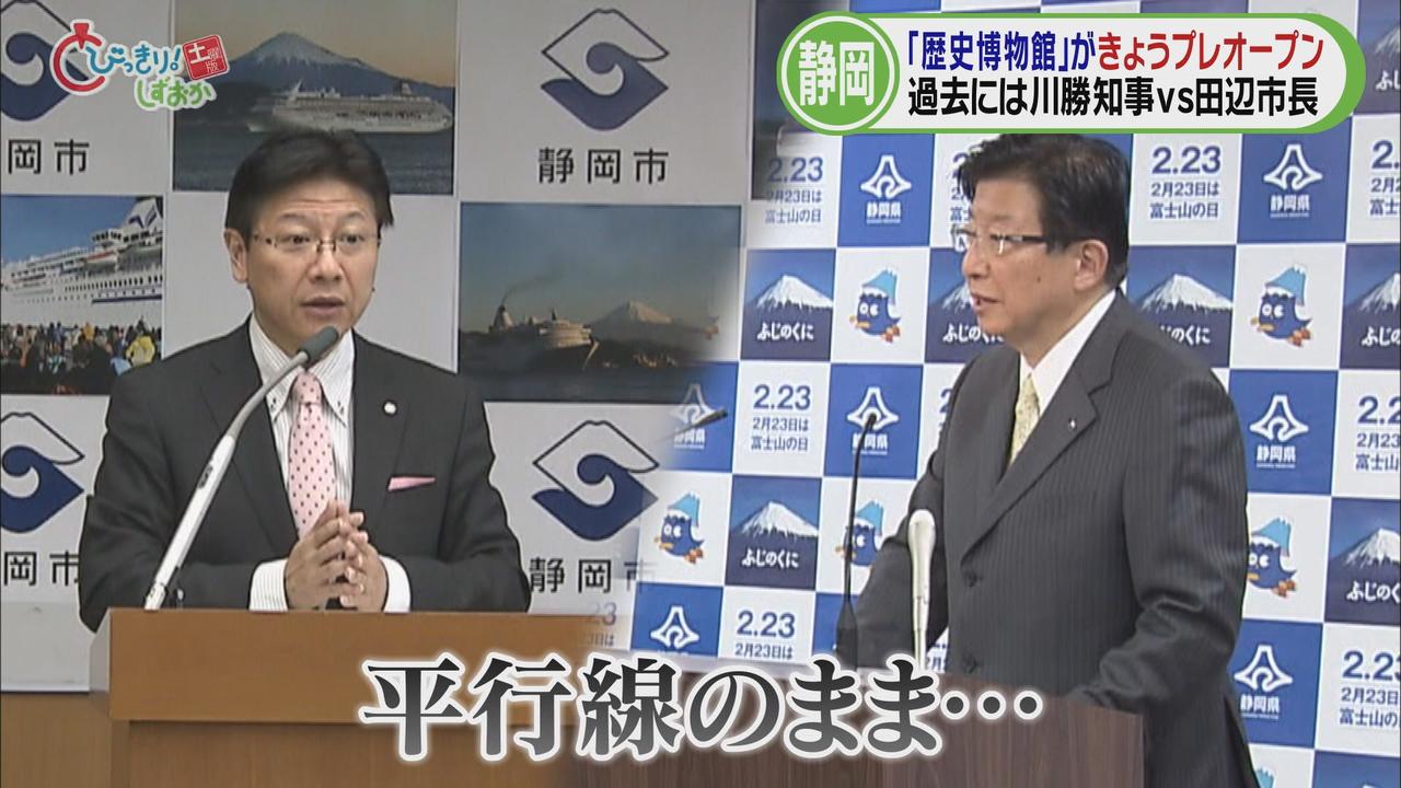 画像: 川勝知事「駿府城を再建し博物館機能を」と提案 田辺市長は時間がかかると