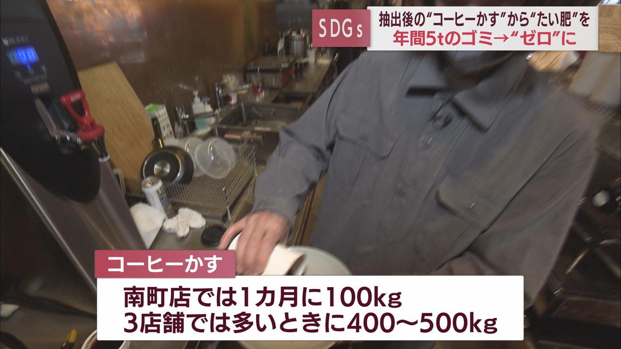 画像: コーヒーかすは3店舗で年間5トン!