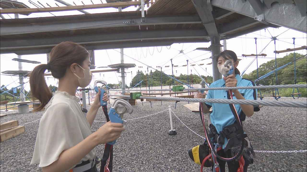 画像: アスレチックコースは３メートル、８メートル、１３メートルの３階層