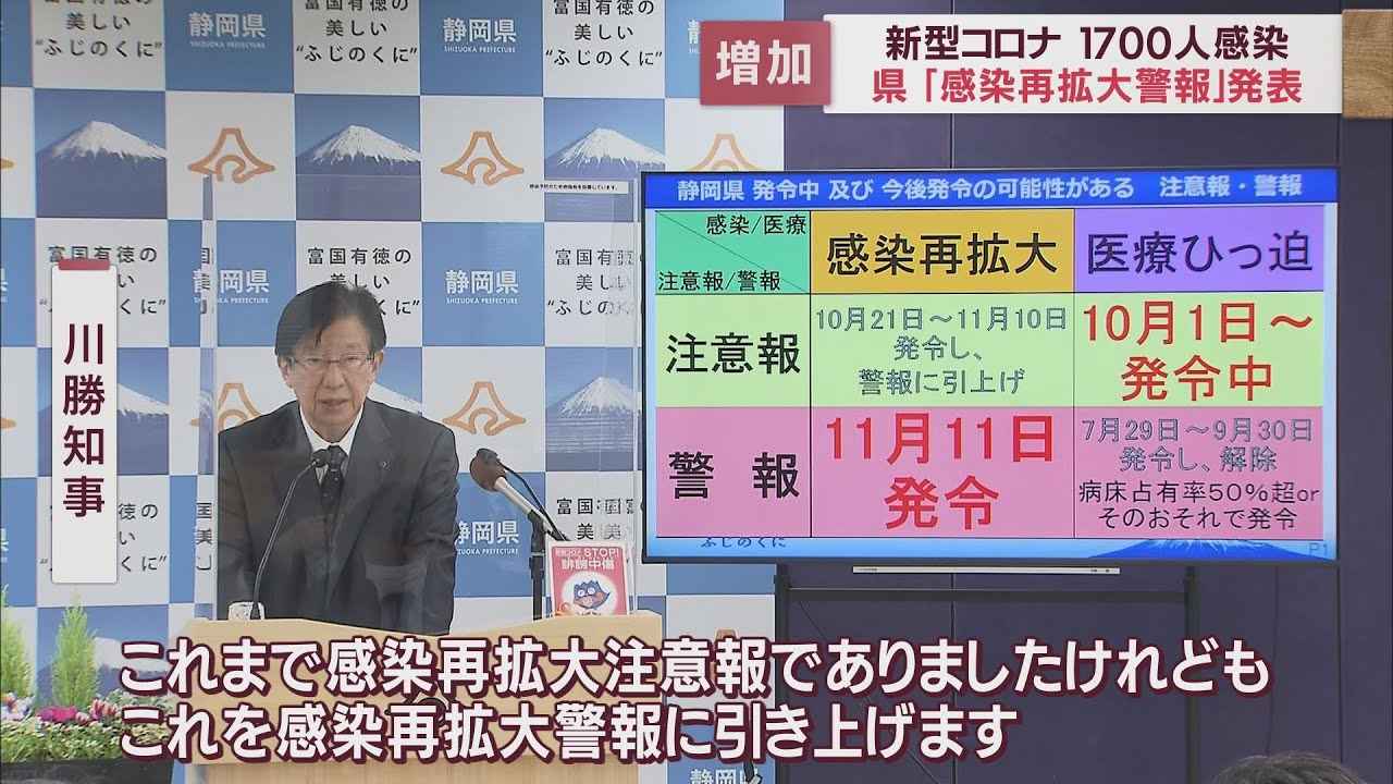 画像: 「感染再拡大警報に引き上げる」インフルとの同時流行想定で来月から診療体制強化も…静岡県1700人感染、増加傾向続き県が対応【新型コロナ 11月11日】 youtu.be