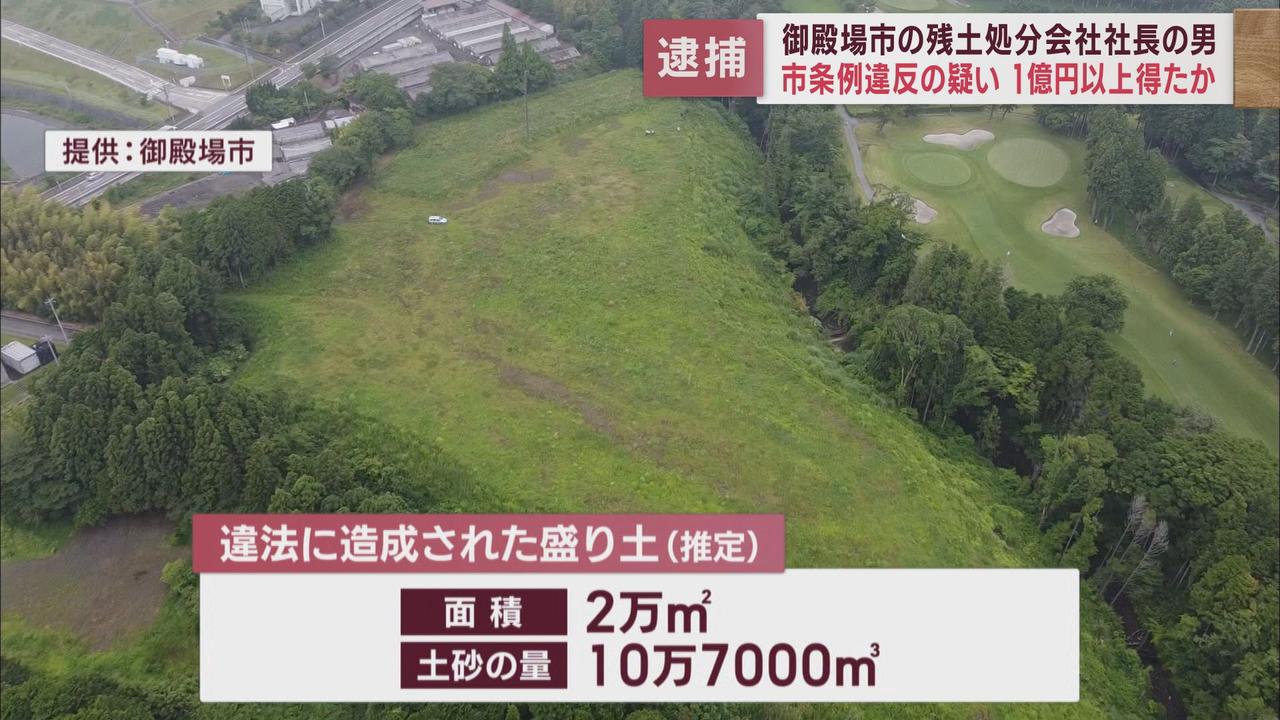 画像: 造成した盛り土の撤去命令に従わなかった疑い 市土砂条例違反容疑で残土処分会社社長の男逮捕 静岡・御殿場市