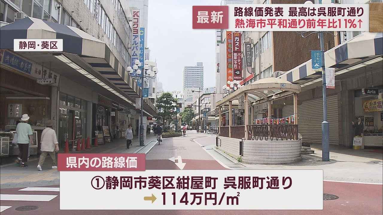 画像: 【路線価】静岡市葵区の呉服町通りが44年連続の最高額 熱海市の平和通りは11%上昇 youtu.be