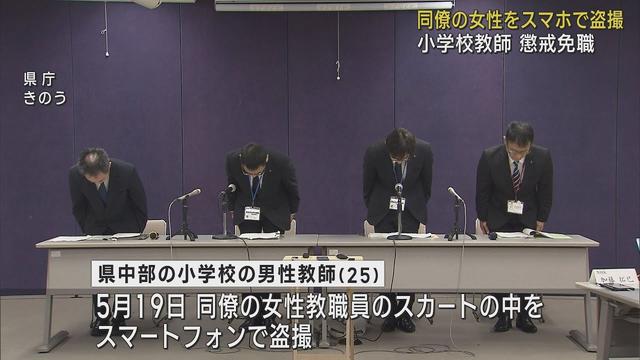 画像: 同僚の女性教職員のスカートの中をスマートフォンで盗撮した男性教師を懲戒免職処分に 目撃した児童が教頭に相談 静岡県教育委員会 youtu.be