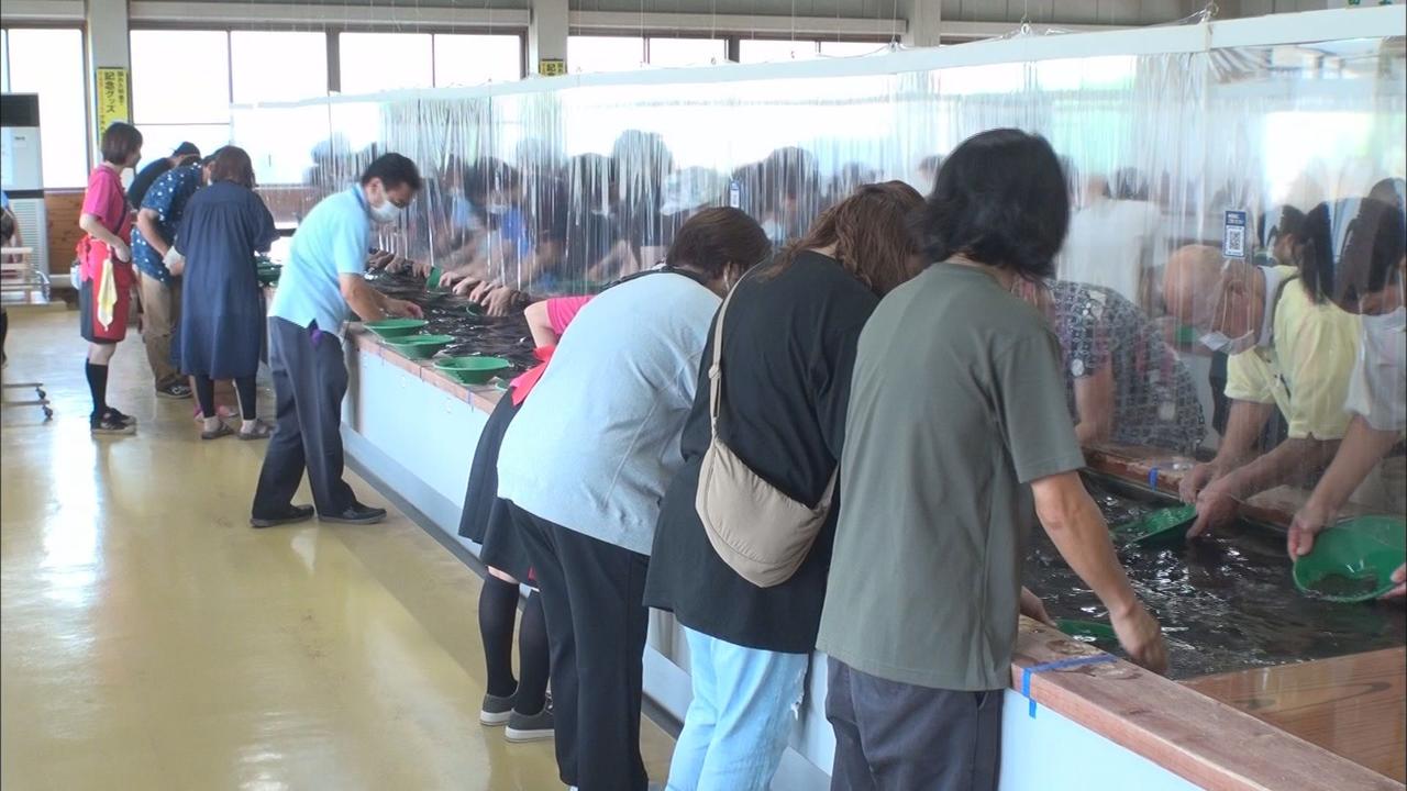 画像1: 砂金取り体験コーナーも参加者も真剣に