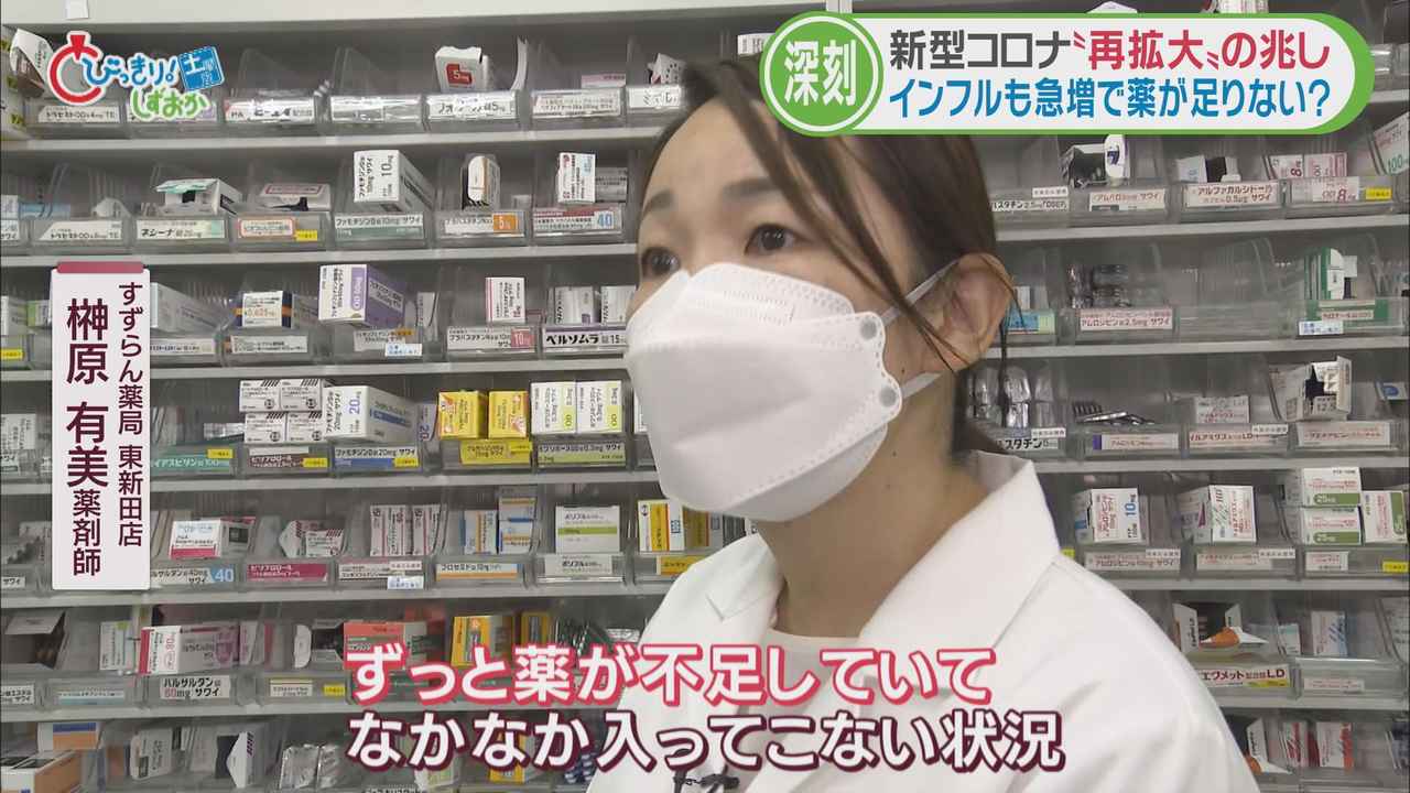 画像: 薬局は解熱鎮痛剤やたんきりなど不足